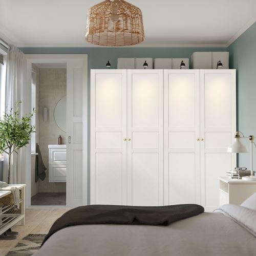 IKEA - PAX/FLISBERGET, PAX wardrobe, white-off white, 200x60x201 cm