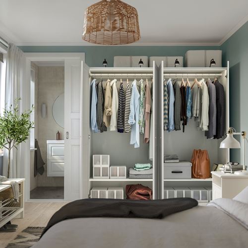 IKEA - PAX/FLISBERGET, PAX wardrobe, white-off white, 200x60x201 cm
