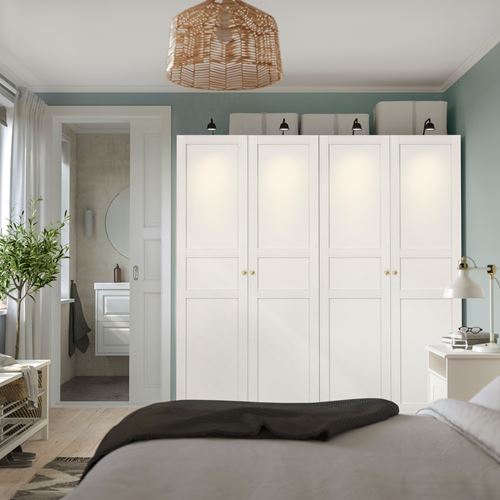 IKEA - PAX/FLISBERGET, PAX wardrobe, white-off white, 200x66x201 cm