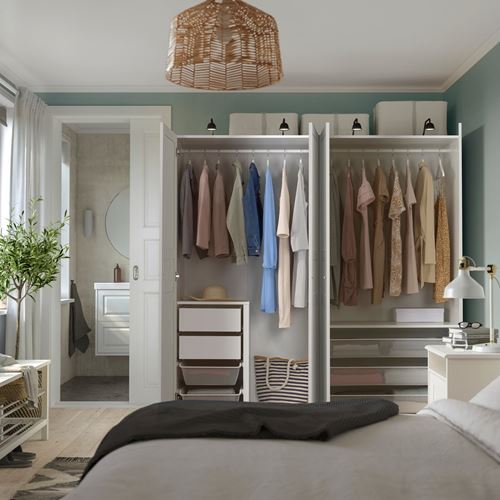 IKEA - PAX/FLISBERGET, PAX wardrobe, white-off white, 200x66x201 cm