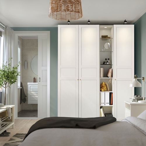 IKEA - PAX/FLISBERGET, PAX wardrobe, white-off white, 185x60x236 cm