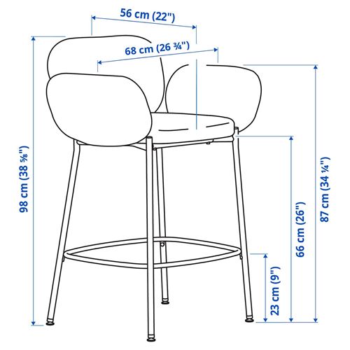 IKEA - SYNTORP, bar sandalyesi, kırık beyaz, 66 cm