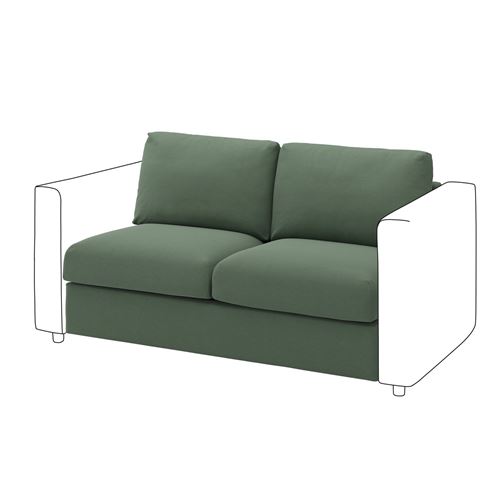 IKEA - VIMLE, seat section, Knaback grey-green