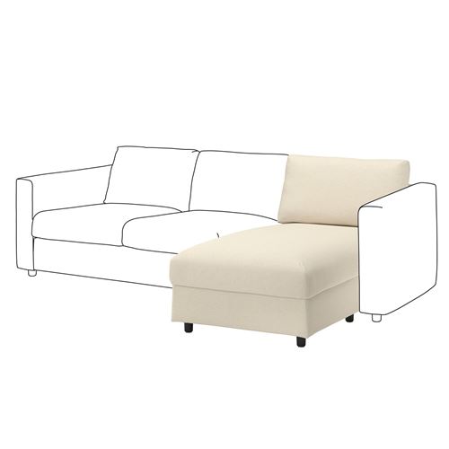 IKEA - VIMLE, chaise longue, knaback light beige