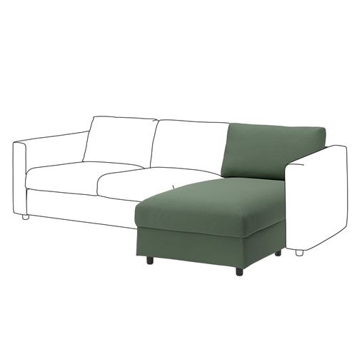 IKEA - VIMLE, chaise longue, Knaback grey-green