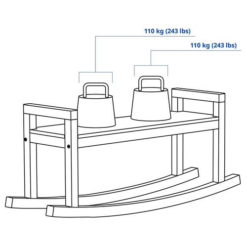 IKEA - IKEA PS 2026, bank, çam-şeffaf lake, 127 cm