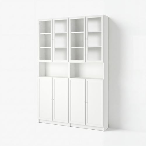 bookcase with glass/panel doors