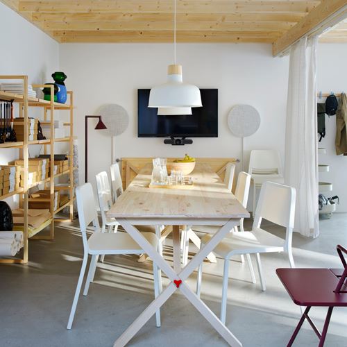 IKEA - IKEA PS 2026, katlanır mutfak masası, çam-şeffaf lake, 4 kişilik