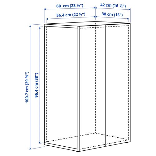 IKEA - LASTARE, kapaklı gardırop iskeleti, mavi, 60x42x100 cm
