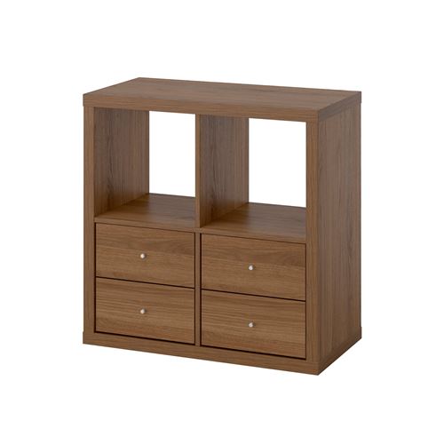 IKEA - KALLAX, open shelving unit, brown walnut effect, 77x77 cm