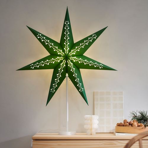 IKEA - STRALA, abajur başlığı, yeşil-beyaz, 70 cm