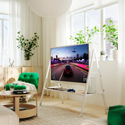 IKEA - YXSTABY, tekerlekli tv standı, beyaz