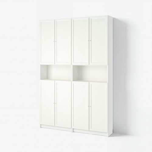 IKEA - BILLY, bookcase with door, white, 160x30x237 cm