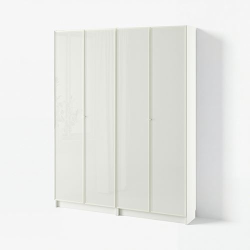 IKEA - BILLY, bookcase with glass door, white, 160x202 cm