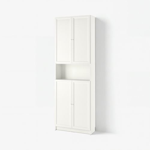 IKEA - BILLY, bookcase with door, white, 80x30x237 cm