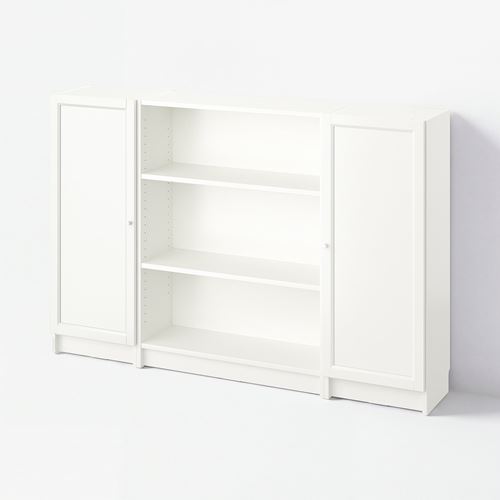 IKEA - BILLY, bookcase with door, white, 160x106 cm