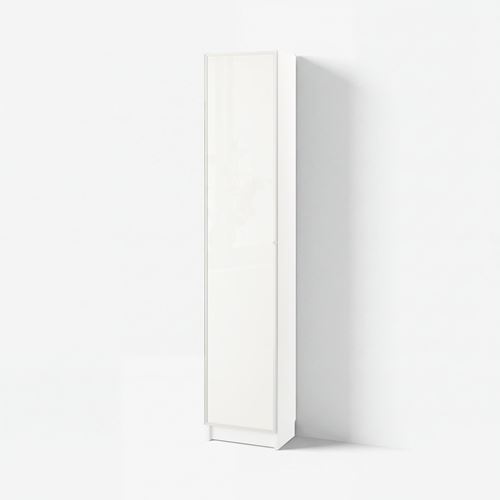 IKEA - BILLY, bookcase with glass door, white, 40x30x202 cm
