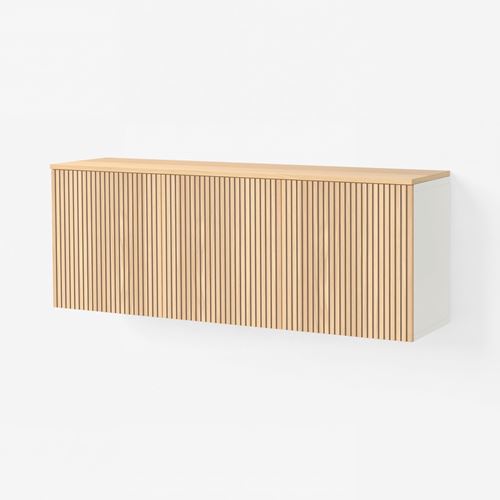 IKEA - BESTA, duvar dolabı, beyaz-meşe kaplama, 180x42x66 cm