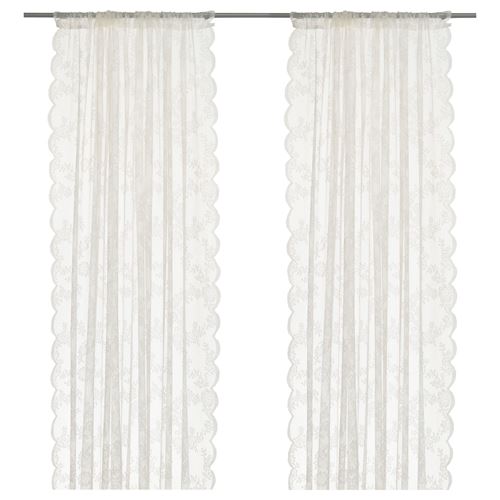 IKEA - ALVINE, sheer curtains, 1 pair, off white, 145x250 cm