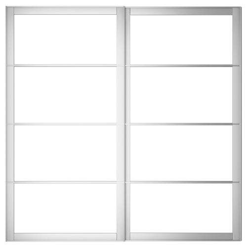 IKEA - PAX, pair of sliding door frames, aluminium, 200x201 cm