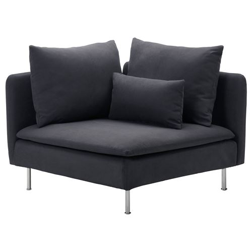 IKEA - SÖDERHAMN, köşe koltuk kılıfı, samsta koyu gri