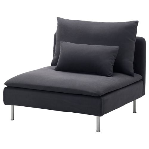 IKEA - SÖDERHAMN, tekli koltuk kılıfı, samsta koyu gri