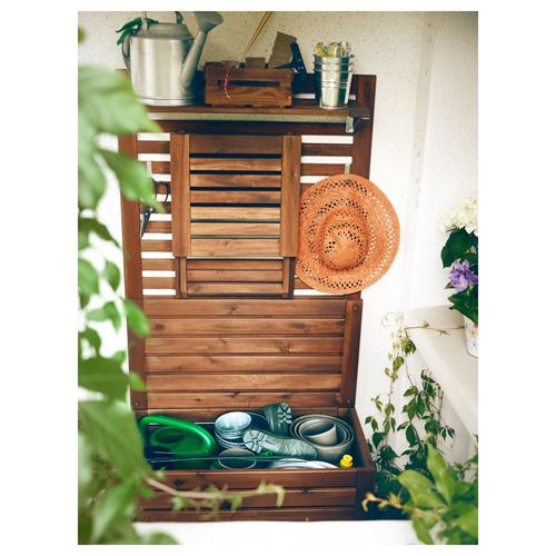 IKEA - APPLARÖ, duvar paneli ve bank, kahverengi, 80x44x158 cm