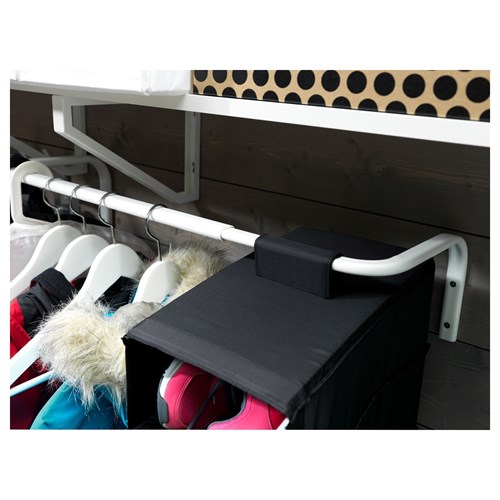 IKEA - MULIG, rack with hooks, white, 60/90x26 cm