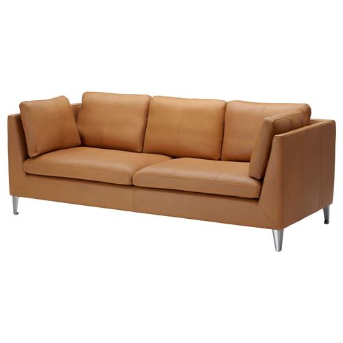 IKEA - STOCKHOLM, 3-seat leather sofa, seglora natural