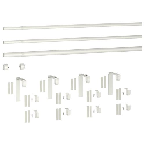 IKEA - RACKA/HUGAD, curtain rod set, white, 120-210 cm