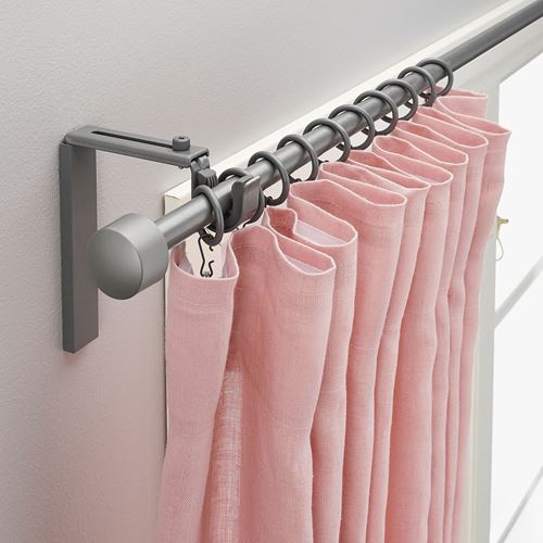 IKEA - RACKA, curtain rod set, silver-colour, 120-210 cm