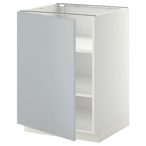 IKEA - METOD, base cabinet with doors, VEDDINGE grey, 60x60 cm