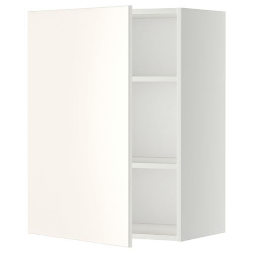 IKEA - METOD, kitchen wall cabinet, white-VEDDINGE white, 60x80 cm