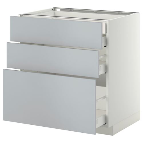 IKEA - METOD/MAXIMERA, base cabinet with drawers, VEDDINGE grey, 80x60 cm