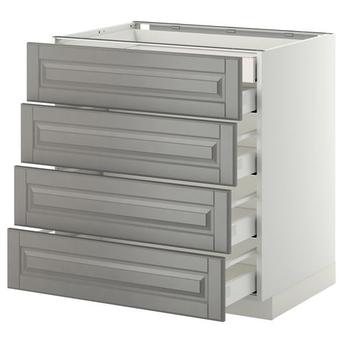 IKEA - METOD/MAXIMERA, base cabinet with drawers, BODBYN grey, 80x60 cm