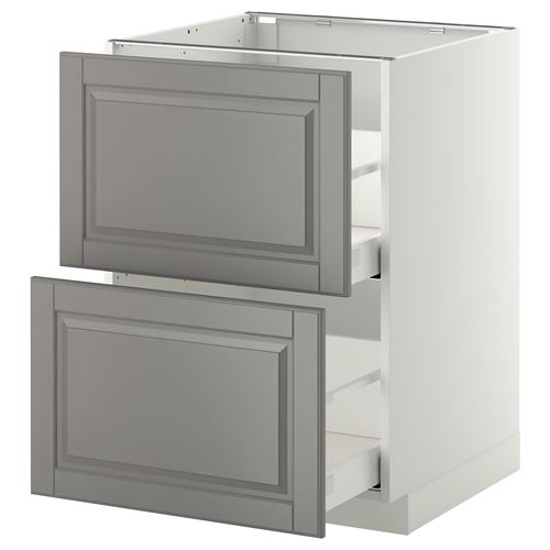 IKEA - METOD/MAXIMERA, base cabinet with drawers, BODBYN grey, 60x60 cm