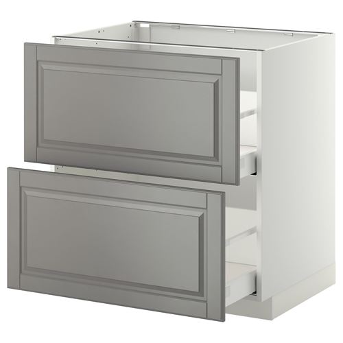 IKEA - METOD/MAXIMERA, base cabinet with drawers, BODBYN grey, 80x60 cm