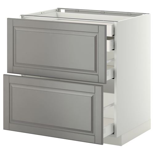 IKEA - METOD/MAXIMERA, base cabinet with drawers, BODBYN grey, 80x60 cm