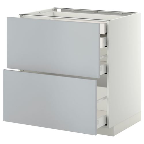 IKEA - METOD/MAXIMERA, base cabinet with drawers, VEDDINGE grey, 80x60 cm