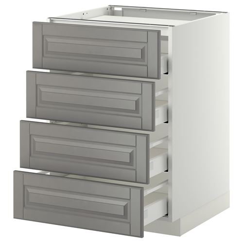 IKEA - METOD/MAXIMERA, cabinet for hob, BODBYN grey, 60x60 cm