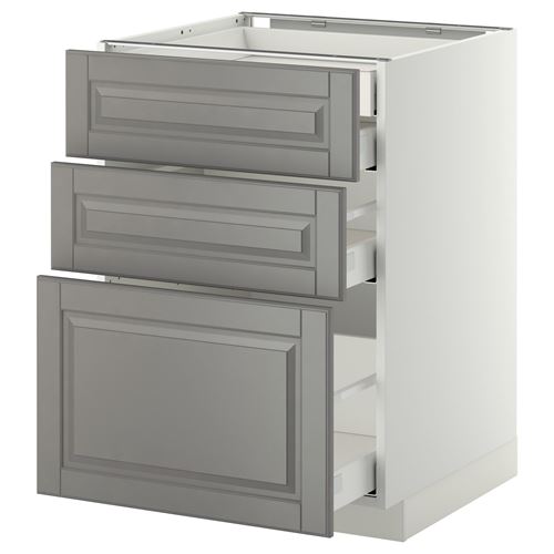 IKEA - METOD/MAXIMERA, base cabinet with drawers, BODBYN grey, 60x60 cm