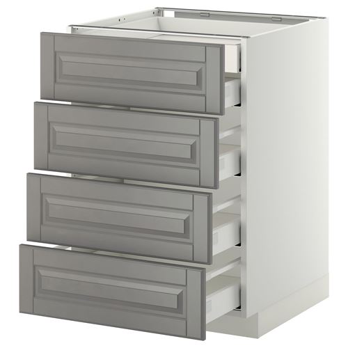 IKEA - METOD/MAXIMERA, base cabinet with drawers, BODBYN grey, 60x60 cm