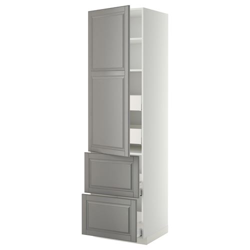 IKEA - METOD/MAXIMERA, kitchen high cabinet, BODBYN grey, 60x60x220 cm