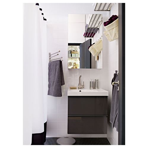 GODMORGON, bathroom wall cabinet, white, 60x14x96 cm