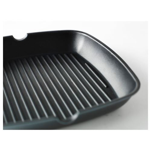 IKEA - HEMLAGAD, grill pan, black, 28x28 cm