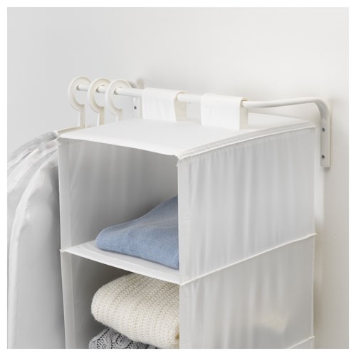 IKEA - MULIG, rack with hooks, white, 60/90x26 cm