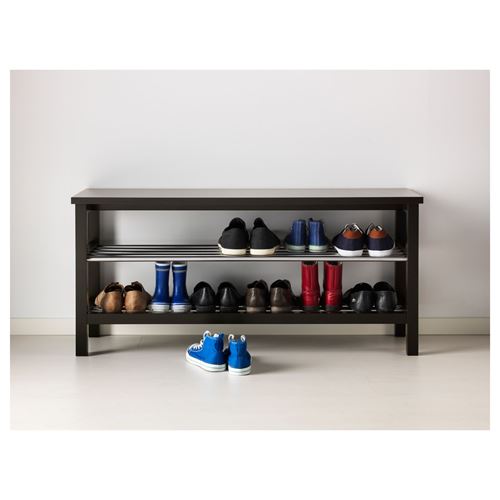 IKEA - TJUSIG, bench with shoe storage, black, 108x50 cm