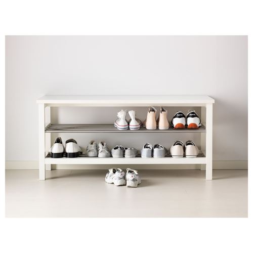 IKEA - TJUSIG, bench with shoe storage, white, 108x50 cm