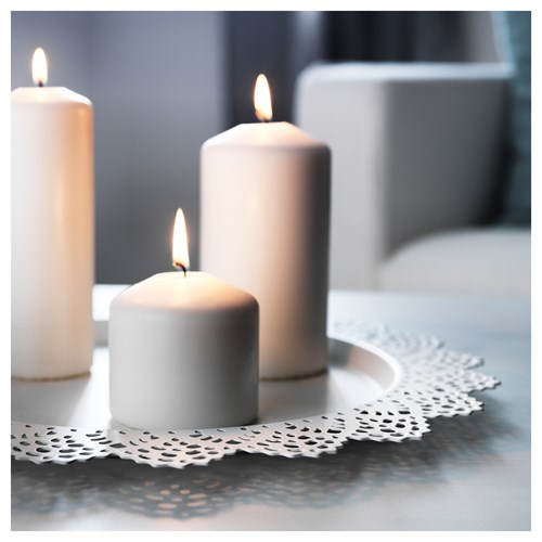 IKEA - SKURAR, candle dish, white, 37 cm