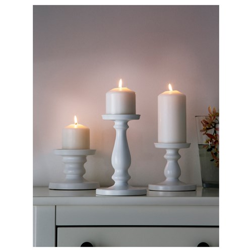 IKEA - ERSATTA, candlestick, white, 21 cm